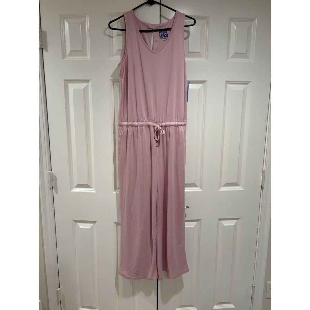 NWT Women’s Pink Muk Luks Jumpsuit Travel Comfy Loungewear Size S Soft Cozy Cute - Picture 4 of 5